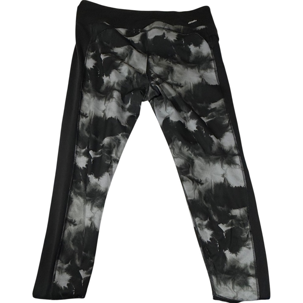 Adidas Climalite Leggings Womens XL Black Gray Print Cropped AY3992 - Picture 7 of 10